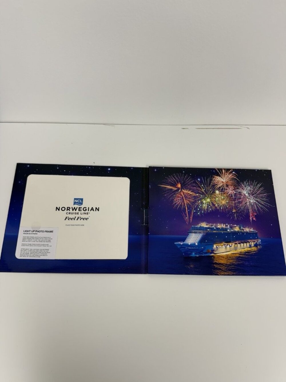 Norwegian cruise line light Up Folding picture frame with fireworks